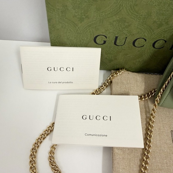 Gucci Leather Medium Blondie Wallet Crossbody Bag Purse Salamander Green NWOT - Picture 16 of 16